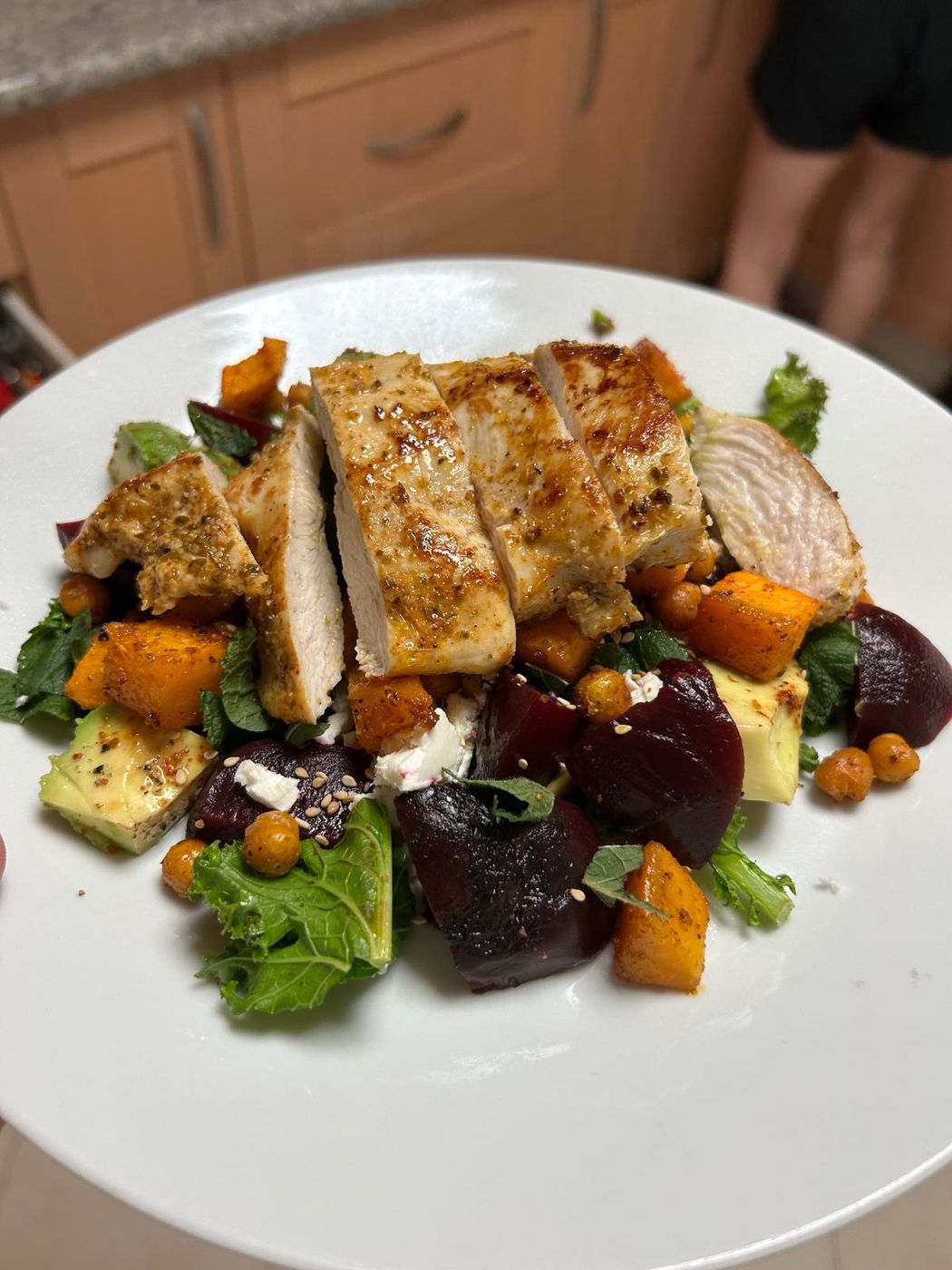 A simple chicken plate with vegetables
